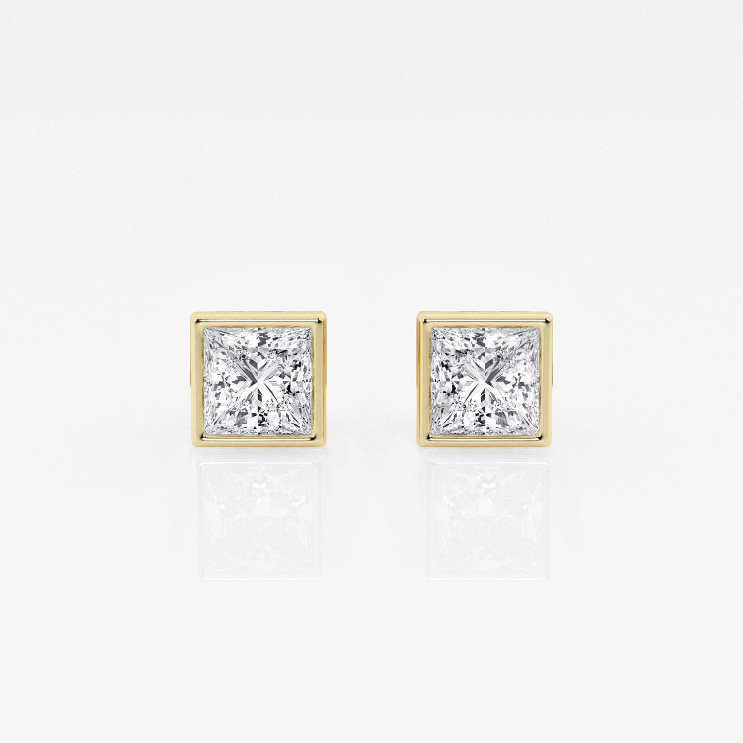 Bezel set Princess Studs