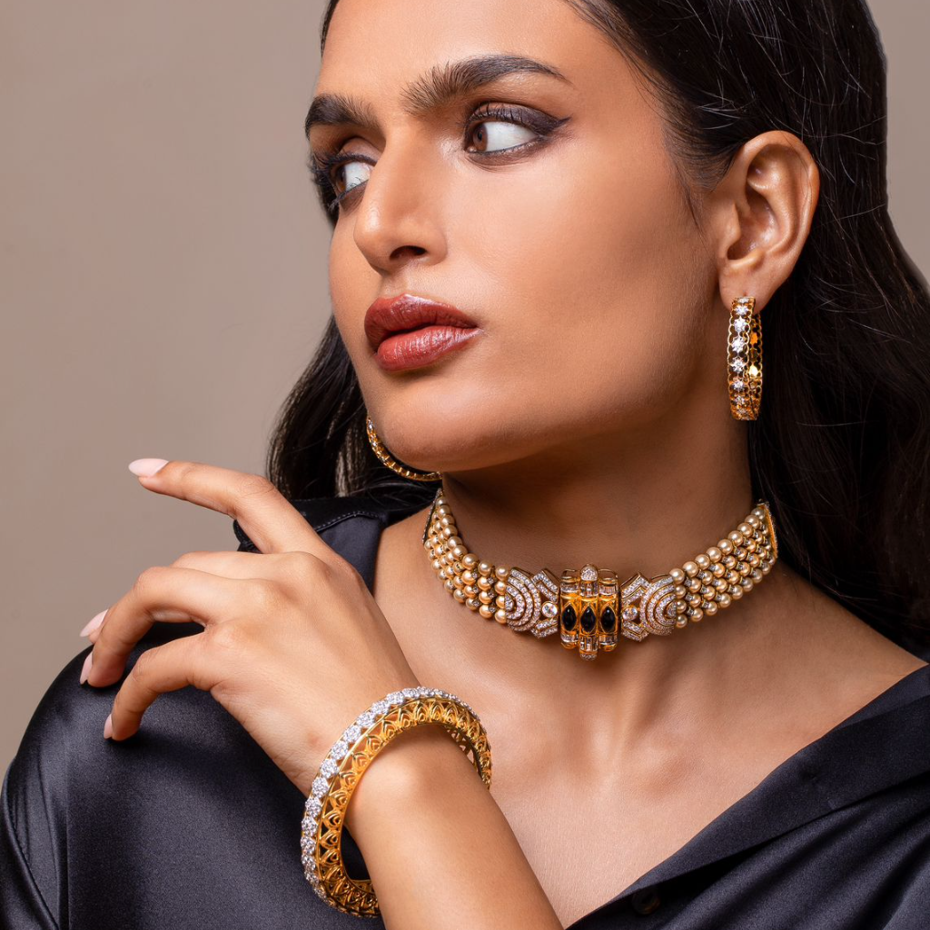 Floral Hoop Diamond Earrings