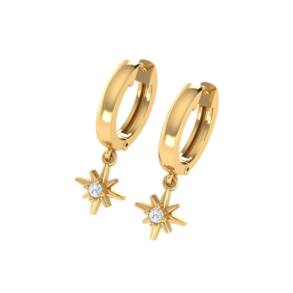 Small Bali with Dangling Star Earrings